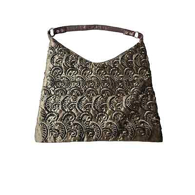 #ad Gold Embroidered Beaded Large Bling Shoulder Bag $19.00