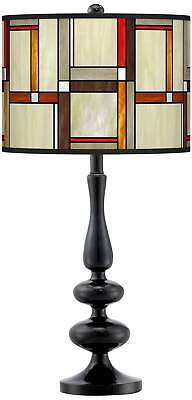 #ad Modern Squares Giclee Paley Black Table Lamp $99.99