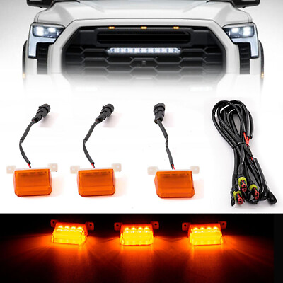#ad Fits Toyota Tundra for PRO 2022 2023 LED Front Grille Lights Kits Amber 3pcs $269.95