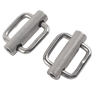 #ad 2Pcs Slide Buckle 316 Stainless Steel Rectangle Adjustable Knurled Roller Be LLI $10.04