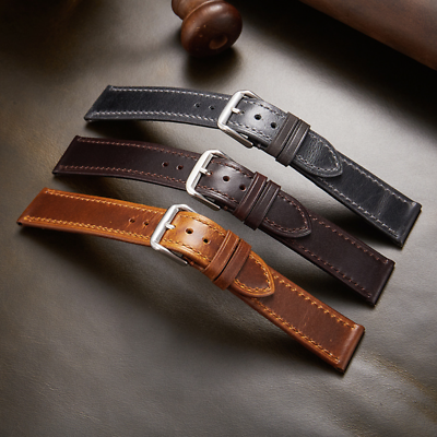 #ad Vintage Genuine Leather Watch Straps Premium Mens Wrist Band 18 19 20 21 22mm $19.88