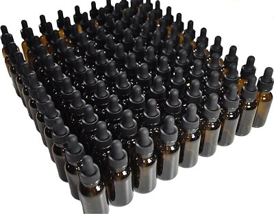 #ad 1 2 OZ 15 ML Amber Boston Round Glass Bottles with Droppers *Choose QTY *USA* $9.99