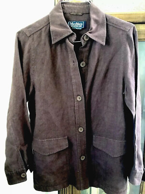 #ad MaxMara Weekend Rich Linen Flax Jacket Size 6 Made In Italy Vintage Treasure 🦋 $57.80