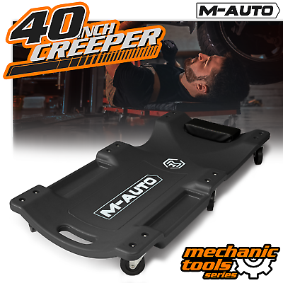 #ad 40quot; Black Roller Plastic Low Profile Creeper Vehicle Mechanic Repair w Head Rest $52.99
