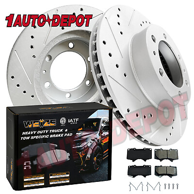 #ad #ad Front Drilled Brake Rotors Pads Kit for Toyota Tacoma 2005 21 4Runner FJ Cruiser $119.99