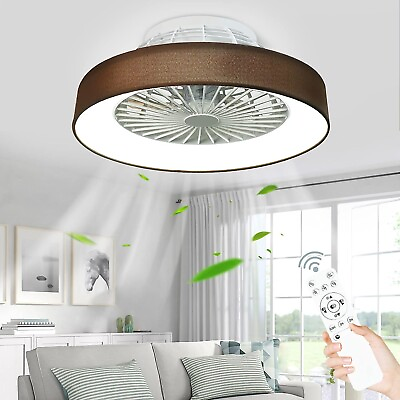 #ad 18.5 In Modern Ceiling Fan Light with Remote Dimmable LED Chandelier Lamp $119.99