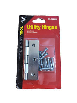 #ad 2 pack Wooden Door Cabinet Chest Utility Hinges 2 1 5quot; long Chrome Metal screws $13.99