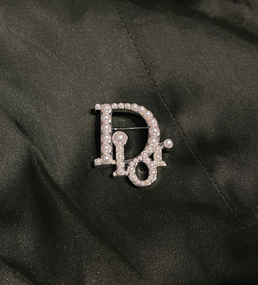 #ad Excellent Vintage Dior Silver Tone Brooch With Pearls $380.00