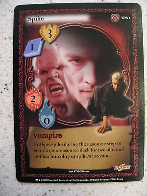 #ad Rare Buffy the Vampire Slayer Collectible Card Game Spike WW1 Card Score $15.00