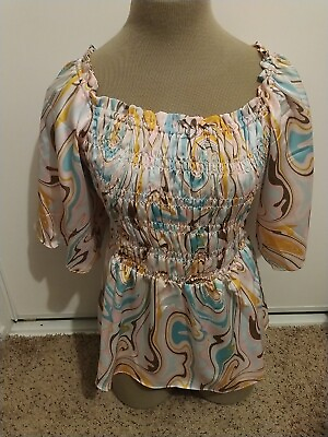 #ad Chenault Off the Shoulder Multi Color Small $9.79
