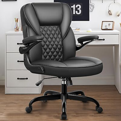 #ad Office Chair Computer Desk Chair PU Leather Swivel Executive Task Chair with ... $166.80