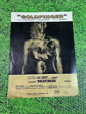 #ad GOLDFINGER Sheet Music USA 1964 John Barry Leslie Bricusse Sean James Bond 007 $19.00