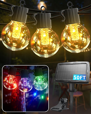 #ad Solar Outdoor String Lights Warm White Color Changing 50FT Waterproof Patio Lig $54.99