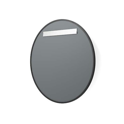 #ad 30 in. W x 30 in. H Rubber Framed Round Bathroom Vanity Mirror in Black 19003 $90.00