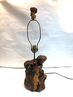 #ad Vintage Driftwood Table Lamp Rustic Mid Century MCM Primitive $39.96