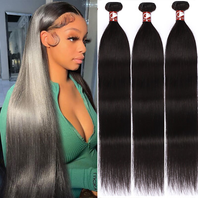 #ad 9A Human Hair Bundles Remy Virgin Hair Extensions Straight Body Wave Water Curly $16.04