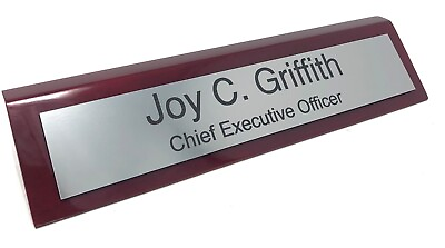 #ad Personalized Engraved Business Desk Name Plate Red Rosewood 10quot; Length $30.99