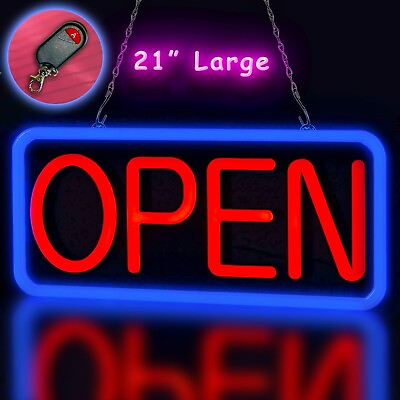 #ad Large LED Open Sign Bright Neon Light for Restaurant Bar Pub Shop Store Business $74.87
