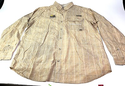 #ad Columbia Pheasants Forever Tan Button Up Shirt LS Size XL $26.69