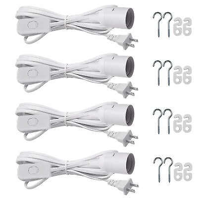 #ad 4 Pack Hanging Light Socket with Cord Extension Hanging Lantern Cord Cable.. $24.49