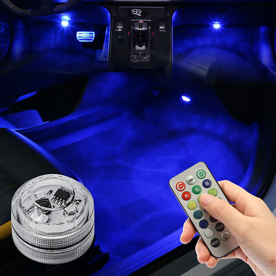 #ad Wireless Colorful LED Car Interior Ambient Light Remote Control Atmosphere Lamp $5.79