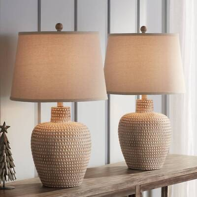 #ad Glenn Rustic Table Lamps 27quot; Tall Set of 2 Dappled Beige for Bedroom Living Room $149.95