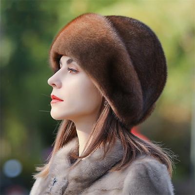 #ad Fur Hat Winter Fluffy Mink Fur Hat Women#x27;s Headband Outdoor Hat Earmuff Ski Cap $207.79