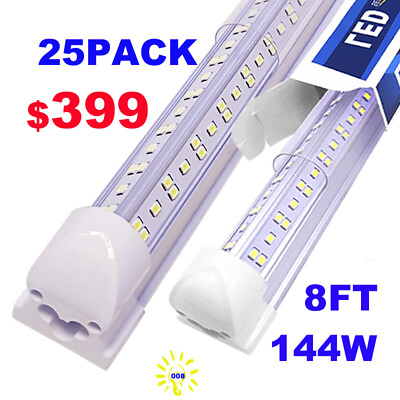 #ad #ad 25 Pack 8FT LED Tube Lights 6500K 8 Foot LED Shop Garage Warehouse Light Fixture $399.00