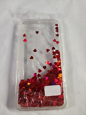 #ad iPhone 7 8 PLUS HARD CASE Waterfall Liquid Glitter Hearts $11.30