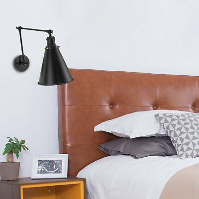 #ad #ad Metal Swing Arm Reading Lamp Adjustable Home Wall Lamp Wall Light Bedroom 110V $25.65