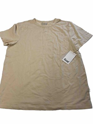 #ad Womens FEAT CLOTHING Beige Cotton Tencel T Shirt Sz M NEW NWT $26.99