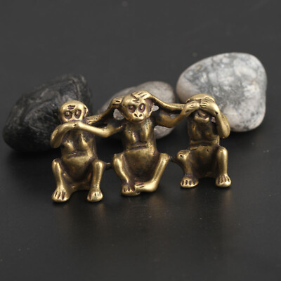 #ad Chinese Antique Collectible Bronze Zodiac Three not Monkey statue Pendants $5.16