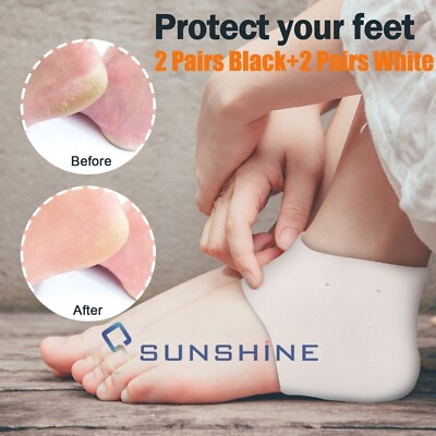 #ad 8X Protective Silicone PLANTAR FASCIITIS Heel Spur Ankle Gel Support Pain Relief $11.81