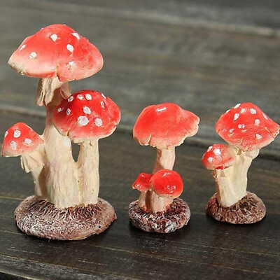 #ad Ornament Mushroom Toadstool Miniature Fairy home decor $5.89