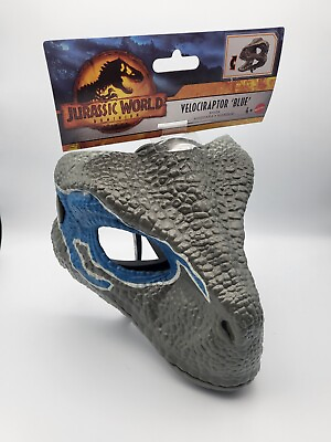 #ad Jurassic World Dominion Velociraptor Blue Mask Raptor Opening Jaw Authentic $39.99