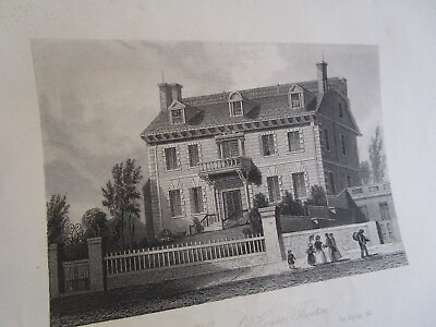 #ad Antique Boston MA engraving print Hancock House #2 Samuel Walker $50.00