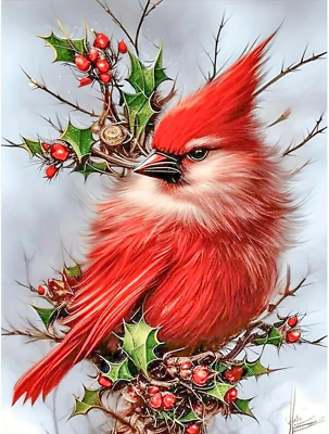 #ad 5D Cardinal Bird Diamond Painting Kits for Adults Christmas DIY Cardinal Diamond $9.77