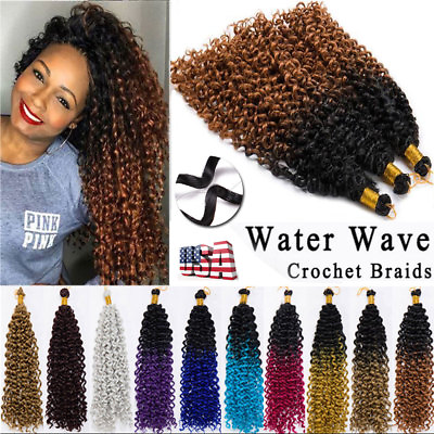 #ad 100% Real Natural Water Wave Crochet Braids Deep Curly as Human Hair Extensions $13.70