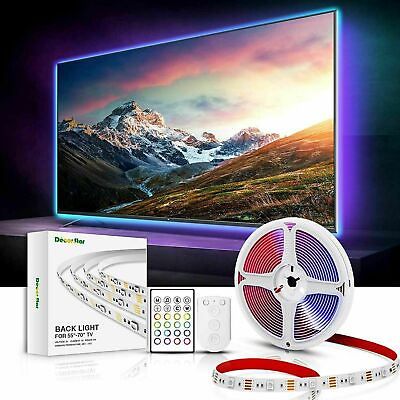 #ad 55#x27;#x27; TV LED Backlights LED Lights for TV 14.5ft Strips Sync to Music 32 Colors $16.99