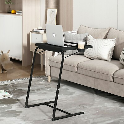 #ad Portable Height Adjustable Laptop Table TV Tray Desk Overbed Stand w Cup Holder $37.99