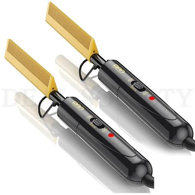 #ad Electric Ceramic pressing Small Hot Comb for thick coarse hair 450℉ Lot of 2 $17.99