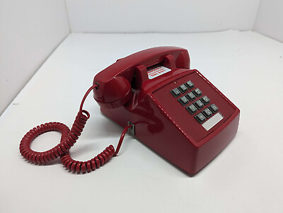 #ad Cortelco 250047 VBA 20M Red Corded Telephone Tested and Working $24.95