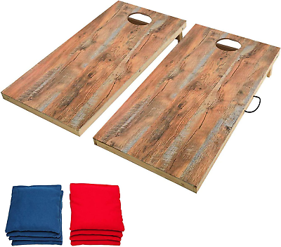 #ad OOFIT Wooden Premium Cornhole Game Set with Weatherproof Coating Portable Toss $185.99