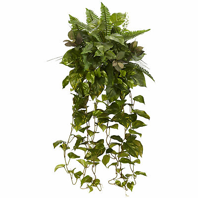 #ad 36quot; Mixed Greens Hanging Artificial Plant Set of 2 Home Garden Decor $90.99