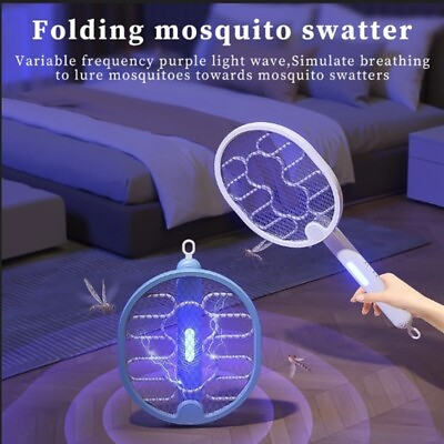 #ad Rechargeable Electric Mosquito Fly Swatter Zapper Racket Bug Insect Killer Lamp $9.49