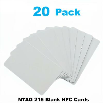 #ad 20 Pack Standard Cards NTAG215 NFC Tags Blank RFID Waterpoof TagMo Amiibo Androi $6.99