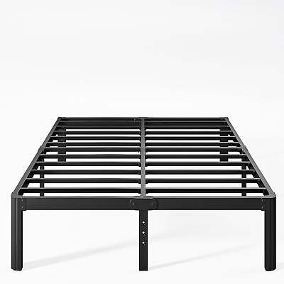 #ad 12 Inch High Metal King Bed Frame No Box Spring Needed Heavy Duty King Size Bed $125.84