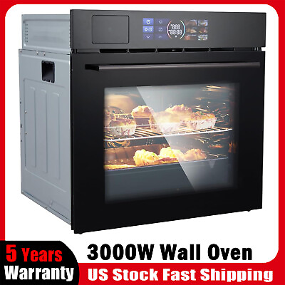 #ad 24quot; Electric Single Wall Oven 3000W Electric Oven with 108 Automatic Recipes $519.99