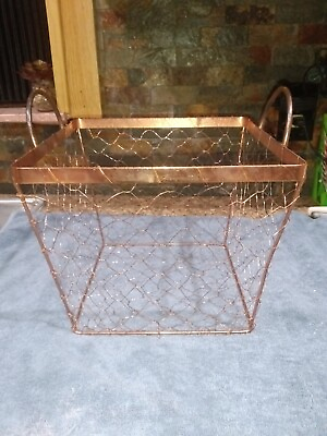 #ad Southern Hospitality Colored Chicken Wired Basket With Handles 8.5 x 8.5 x 8.5 $25.00