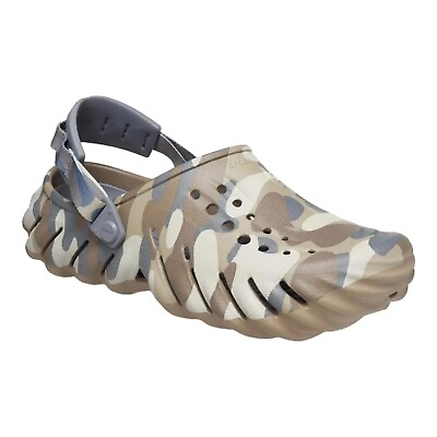 #ad #ad Crocs Echo Camo Redux Charcoal Clog Shoes Slide On Sandals Summer Mens Size 9 $54.99